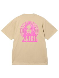 CIRCLE BACKGROUND FACE LOGO S/S TEE Tシャツ X-girl X-girl エックスガール トップス カットソー・Tシャツ ベージュ ブラック ホワイト【送料無料】[Rakuten Fashion]