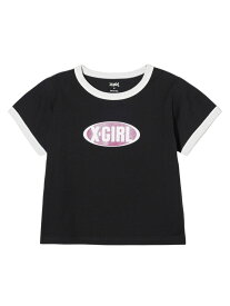GLITTER OVAL LOGO S/S BABY TEE Tシャツ X-girl X-girl エックスガール トップス カットソー・Tシャツ ブラック ブルー ホワイト【送料無料】[Rakuten Fashion]