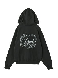 X-girl/(W)HEART SPRAY LOGO SWEAT HOODIE X-girl エックスガール トップス パーカー・フーディー ブラック グレー ネイビー【送料無料】[Rakuten Fashion]