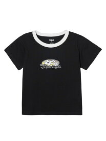 FLOWER OVAL LOGO S/S BABY TEE Tシャツ X-girl X-girl エックスガール トップス カットソー・Tシャツ ブラック ブルー ホワイト【送料無料】[Rakuten Fashion]