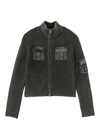 X-girl/(W)FADED WOVEN MIX ZIP UP KNIT TOP X-girl エックスガール トップス ニット ブラック ブラウン カーキグリーン【送料無料】[Rakuten Fashion]