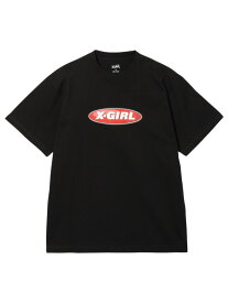 METALLIC OVAL LOGO S/S TEE Tシャツ X-girl X-girl エックスガール トップス カットソー・Tシャツ ブラック グリーン ホワイト【先行予約】*【送料無料】[Rakuten Fashion]