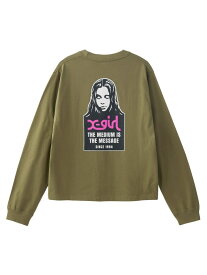 MESSAGE AND FACE L/S TEE 【X-girl】 X-girl エックスガール トップス カットソー・Tシャツ カーキグリーン ホワイト ブラック【送料無料】[Rakuten Fashion]