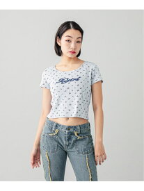 HIBISCUS S/S BABY TOP トップス X-girl X-girl エックスガール トップス カットソー・Tシャツ ブルー ホワイト【先行予約】*【送料無料】[Rakuten Fashion]