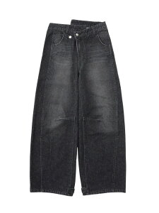 ASYMMETRIC WAIST BARREL LEG DENIM PANTS X-girl �G�b�N�X�K�[�� �p���c ���̑��̃p���c �u���b�N�y���������z[Rakuten Fashion]