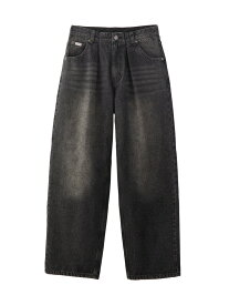 LOGO PATCH WIDE TAPERED DENIM PANTS 【X-girl】 X-girl エックスガール パンツ ジーンズ・デニムパンツ ブラック ネイビー【送料無料】[Rakuten Fashion]