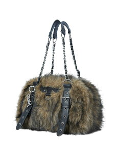 FAUX FUR CHAIN BAG X-girl �G�b�N�X�K�[�� �o�b�O ���̑��̃o�b�O �u���b�N �u���E���y��s�\��z*�y���������z[Rakuten Fashion]