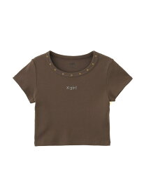 【SALE／30%OFF】X-girl/(U)RNSTN TINY LG BABY TP X-girl エックスガール トップス カットソー・Tシャツ ブラック ブラウン ホワイト【RBA_E】【送料無料】[Rakuten Fashion]