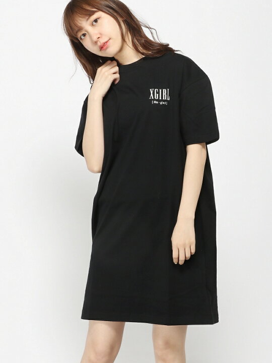 楽天市場 Sale 50 Off Various Logo S S Tee Dress ワンピース X Girl X Girl エックスガール ワンピース 半袖ワンピース ブラック ホワイト イエロー Rba E Rakuten Fashion X Girl エックスガール