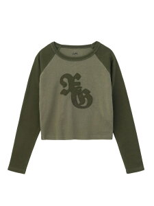 PIGMENT DYED PATCH RAGLAN L/S BABY TEE X-girl �G�b�N�X�K�[�� �g�b�v�X �J�b�g�\�[�ET�V���c �O���[�� �u���b�N�y��s�\��z*�y���������z[Rakuten Fashion]