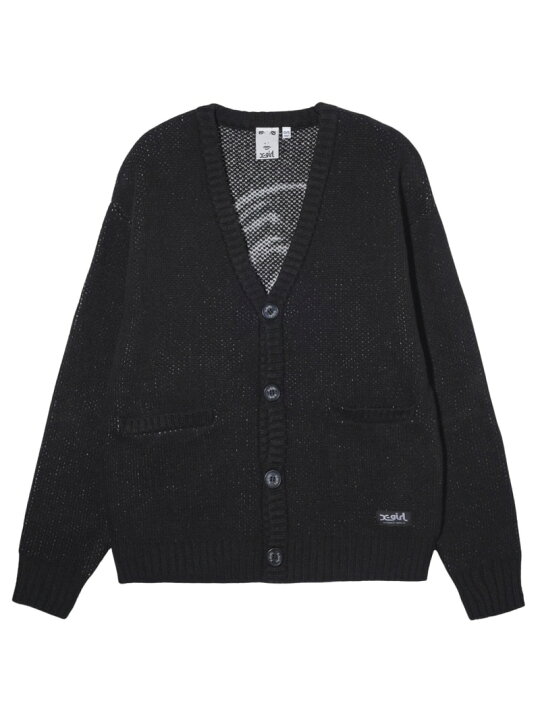 ☆今期新作☆ エックスガールFACE KNIT CARDIGAN ブラック