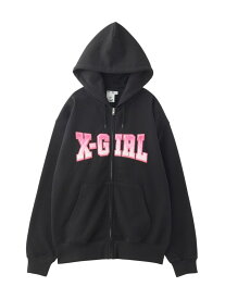 【SALE／30%OFF】FAUX FUR LOGO ZIP UP SWEAT HOODIE X-girl エックスガール トップス パーカー・フーディー ホワイト ブラック【RBA_E】【送料無料】[Rakuten Fashion]