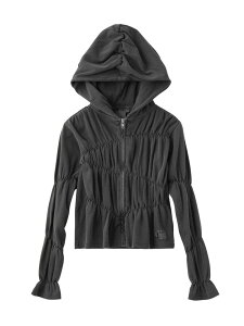 �ySALE�^30%OFF�zFADED SHIRRED COMPACT ZIP UP HOODIE X-girl �G�b�N�X�K�[�� �g�b�v�X �J�b�g�\�[�ET�V���c �u���b�N�yRBA_E�z�y���������z[Rakuten Fashion]