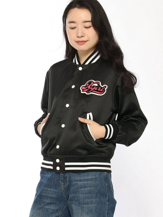 楽天市場】SATIN VARSITY JACKET X-girl エックスガール ジャケット 