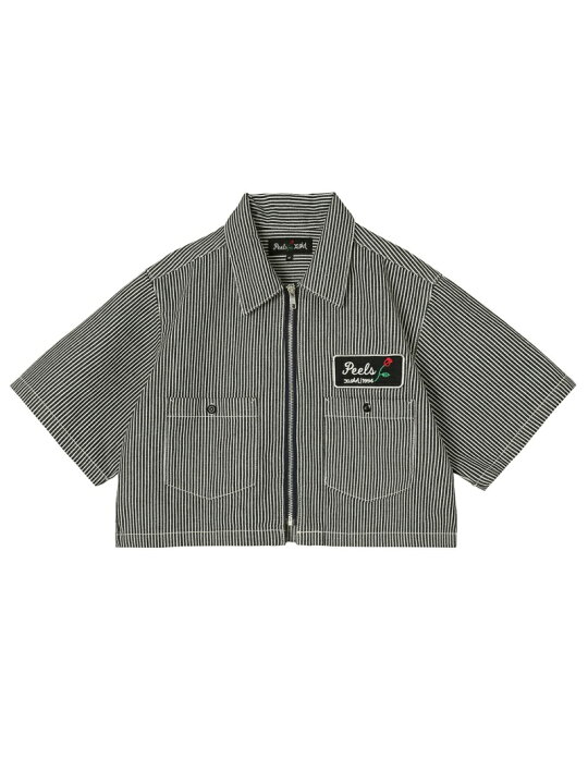 楽天市場】【SALE／50%OFF】X-girl × PEELS ZIP UP CROPPED SHIRT X 