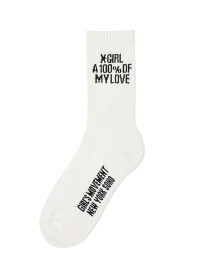 HEAVY BLOCK LOGO RIBBED SOCKS X-girl エックスガール アクセサリー・腕時計 その他のアクセサリー・腕時計 ブラック ホワイト[Rakuten Fashion]