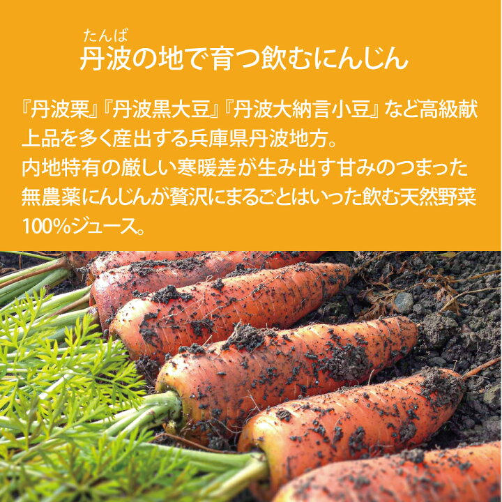 楽天市場】【2026年産入荷中】無農薬 国産 にんじん 100% 野菜ジュース 