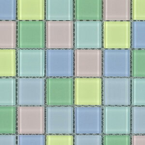 キララグラスモザイクタイル 25MIXガラスタイル 25mm角 6×12粒 72粒シート貼り