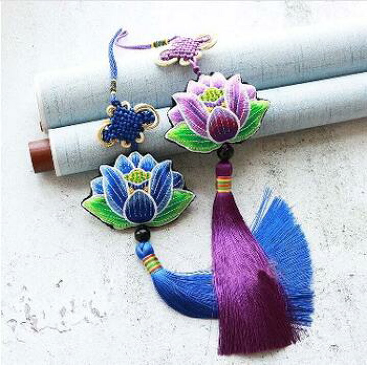 楽天市場 香り袋 蓮の花 刺繍飾り インテリアストラップ 虫よけ 魔除け 端午の節 車飾り 中国民族風匂い袋 中国の本屋