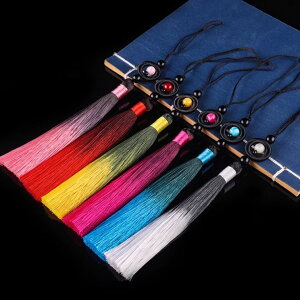 宝珠付きグラデーションフリンジ 中国結 手芸用品 diy中国結びとフリンジ飾り品パーツ  キーホルダー