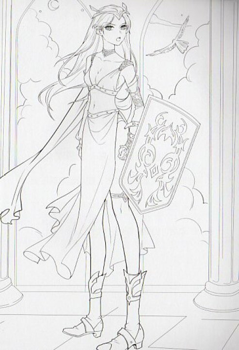 楽天市場 アニメ人物 唯美塗り絵線描集 中国語版大人の塗り絵 中国の本屋