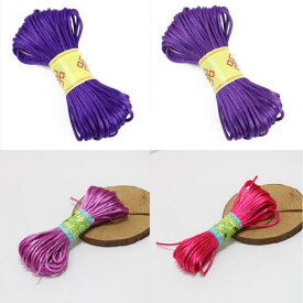 5号糸20メートル中国結用糸　紫系4色セット　吉祥結び紐　diy中国結び編み糸