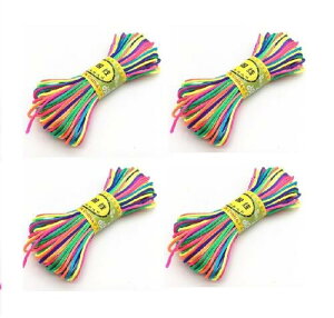 6号糸20メートル中国結用糸 お徳用 彩色4個セット diy中国結びと手編み紐 艶糸 編み物材料