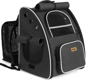 【レビュー特典あり】XiaZ 拡張 ペットキャリー リュック 猫 リュック カーテン付き ロック式ダブルファスナー 折りたたみ 猫 犬 リュック 小型犬・小動物用 ペットリュック ペットハウス 旅
