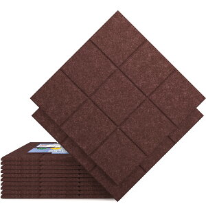 AutoGo 吸音パネル 吸音材 吸音ボード 5色 【18枚】【高品質素材採用】 硬質吸音フェルトボード 難燃 壁材 壁DIY 高密度 断熱 難燃 騒音 消音 吸音 防音 緩衝材 吸音マット 室内 両面テープ付き