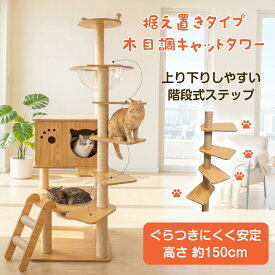 【P2倍+5%OFF】猫タワー 多頭飼い 大型 広め 見晴台 複数 遊び場 兄弟 猫 多匹 同時 利用 耐荷重20kg 爪とぎ付き キャットタワー 猫家具 にぎやか ファミリー