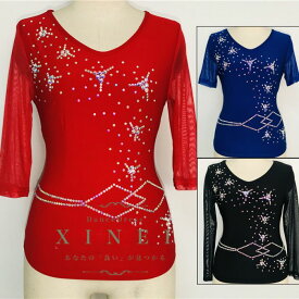 【既製品】社交ダンスドレス　ダンス衣装　発表会　ステージ衣装　ラテンドレス　競技用　デモ用　練習用　ダンスウエア　トップス　パーティードレス　モダンドレス　スカート　スタンダードドレス　トップス　TP112　【XINEI】