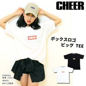 【11日01:59まで 50%OFF】オーバーサイズ Tシャツ 【CHEER】[チアー] ボックス ロゴ ビッグTEE【キッズ ダンス 衣装 ヒップホップ チア ワンマイル ルームウェア ボックスロゴ おおきめ キッズ レッスン着 レディース ジュニア 韓国 k-pop 子供服 おしゃれ】【ビッグ T】