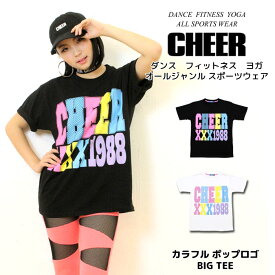 【11日01:59まで 50%OFF】Tシャツ オーバーサイズ ビッグ 【CHEER】[チアー] カラフル ポップロゴ BIG TEE【キッズ ダンス ヒップホップ 大きめ ゆったり チア キッズ レッスン着 モノトーン ビッグロゴ レディース 韓国 k-pop 子供服 おしゃれ かわいい】【ビッグ T】