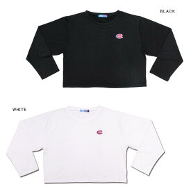 【11日01:59まで 50%OFF】長袖 ショート Tシャツ【CHEER】[チアー] ワンポイント ワッペン ロゴ ショート丈 ロン TEE 【チア キッズ ダンス 衣装 ヒップホップ レッスン着 おしゃれ かわいい へそ出し レディース ジュニア 韓国 k-pop 子供服】【ショート丈T】