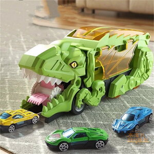 恐竜車 車おもちゃ トレーラーおもちゃ 収納トラック ダイナソーカラー トラックセット 折りたたみ 車レール 競技 運搬車 大きめ 6台ミニカーセット トイカー ミニカー 恐竜カー くるま 男