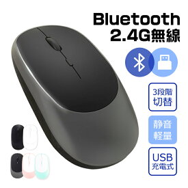 ワイヤレスマウス Bluetooth5.0 マウス 充電式 超薄型 静音 2.4GHz 無線 3DPIモード 光学式 無線マウス 高精度 軽量 最大90日持続 パソコン PC/iPad/Mac/Windows/Laptopに対応 運び便利 オフィス 旅行 出張 おしゃれ 送料無料