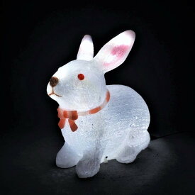 リボンうさぎ（ラビット シッティングポーズ）長さ40cm　LEDイルミネーション