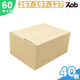 【当日出荷可能】小型60サイズ ダンボール 40枚セット 【軽量・省スペース・梱包に最適】 267×197×127mm