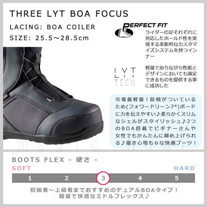 楽天市場】スノーボード ブーツ BOA メンズ HEAD ヘッド THREE LYT BOA 