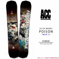 スノーボード 板 メンズ 単品 ACC エーシーシー POISON グラトリ 2026 ブランド ハイブリッドキャンバー …