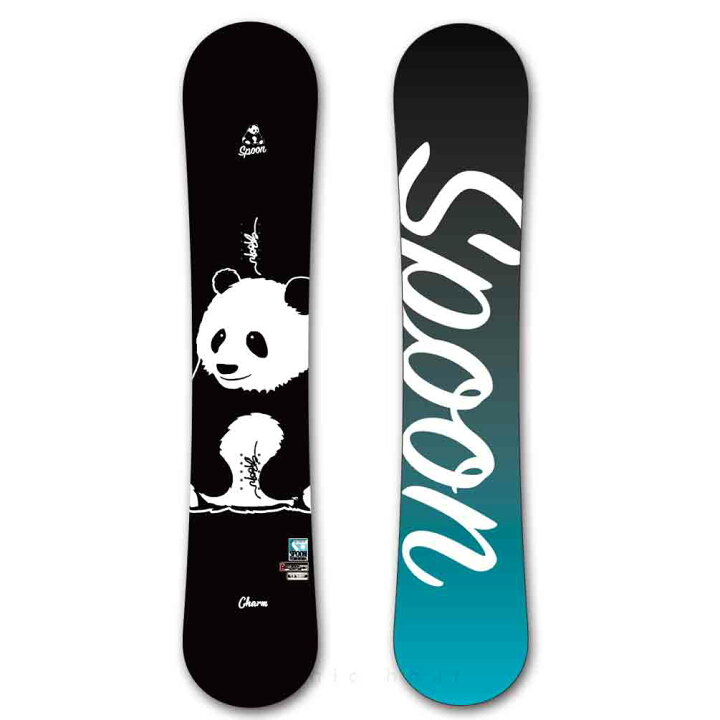 楽天市場 スノーボード 板 メンズ レディース 単品 Spoon スプーン Charm スノボー 初心者 キャンバー ボード ブラック 白 黒 大人 可愛い おしゃれ ブランド パンダ マジック アワー