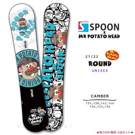 スノーボード 板 ジュニア メンズ レディース 単品 SPOON スプーン ポテトヘッド スノボー 初心者 キャンバー ボード ホワイト 白 かわいい おしゃれ ブランド