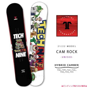 スノーボード 板 メンズ レディース 単品 2022 TECH NINE テックナイン CAMROCK グラトリ ハイブリッド キャンバー ボード パーク かわいい トイストーリー 黒