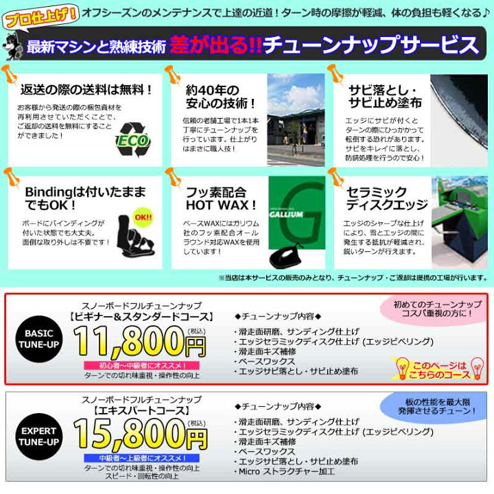 楽天市場】スノーボード チューンナップ メンテナンス サービス 