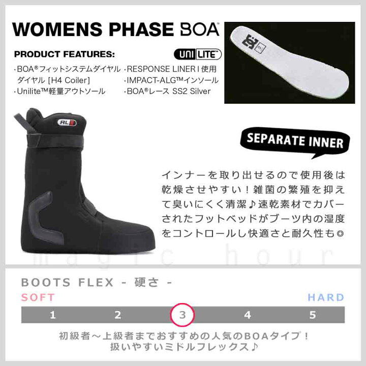 楽天市場】スノーボード ブーツ BOA レディース DC SHOE ディーシー 