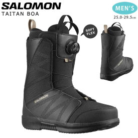 スノーボード ブーツ メンズ SALOMON サロモン TAITAN BOA ダイヤル ダイアル式 23-24 ソフトフレックス 大きいサイズ 25cm - 29.5cm 黒 ブラック お洒落 男性