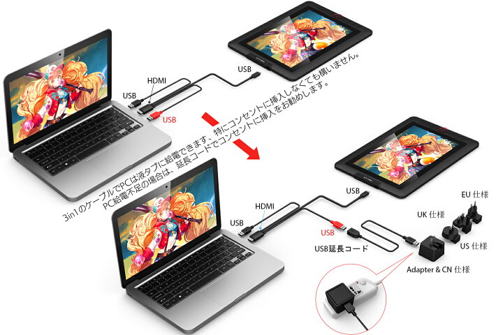 楽天市場】【ラッピング対応】XPPen 液タブ スタンド付き 傾き検知機能 