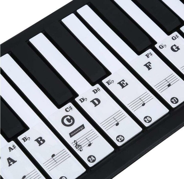 楽天市場 ピアノ キーボード ステッカー 鍵盤シール 鍵盤ステッカー ピアノシール ドレミシール 鍵盤 楽譜 譜面 音符 初心者 練習 シール 61 49 37 鍵盤 楽器 ピアノ教本 音符シール ピアノレッスン ピアノ楽譜 リトミック ピアノ鍵盤シール Xpデザイン 楽天市場店