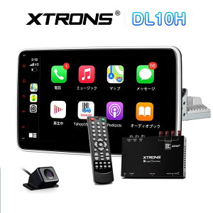 XTRONS �f�B�X�v���C�I�[�f�B�I �t���Z�O �J�[�e���r1DIN �J�[�I�[�f�B�I 10.1�C���` �J�[�i�r ���C�����X iPhone CarPlay Android auto �n�f�W Bluetooth �~���[�����O �M�{�V�n�[�l�X�t ���H��(DL10H-SET)