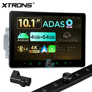 XTRONS �f�B�X�v���C�I�[�f�B�I �t���Z�O�J�[�i�r �I�[�f�B�I��̌^�i�r 10.1�C���` Android 4GB+64GB �J�[�I�[�f�B�I 2DIN �����{�^���m�u���� CarPlay android auto Bluetooth ADAS�Ή� �h���C�u���R�[�_�[�t 